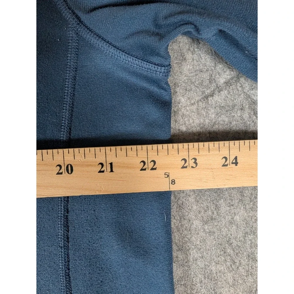 The North Face Mens Quarter Zip Pullover Blue Grey Performance Fleece L